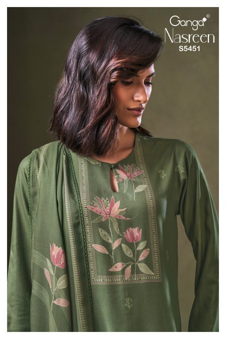 Nasreen 5451 By Ganga Wool Pashmina Salwar Kameez